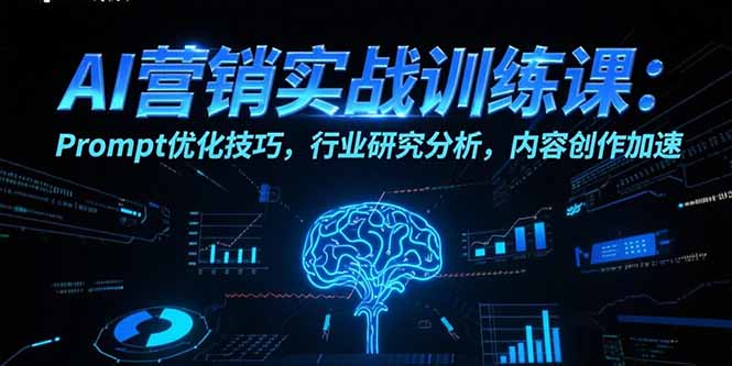 AI营销实战训练课：Prompt优化技巧，行业研究分析，内容创作加速搞副业-副业刚需-兼职-网赚搞副业网