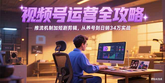 2025视频号运营全攻略，推流机制加短剧剪辑，从养号到日销34万实战搞副业-副业刚需-兼职-网赚搞副业网