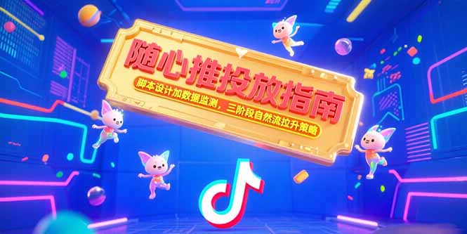 随心推投放指南，脚本设计加数据监测，三阶段自然流拉升策略搞副业-副业刚需-兼职-网赚搞副业网
