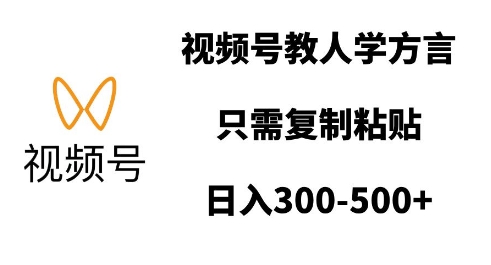 视频号教人学方言，只需复制粘贴，日入多张搞副业-副业刚需-兼职-网赚搞副业网