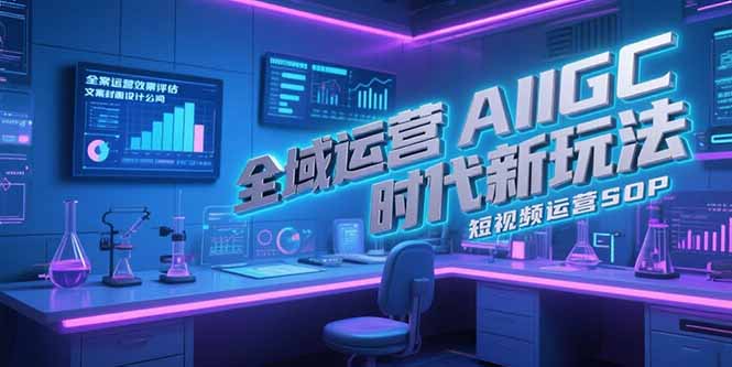 全域运营AIGC时代新玩法，文案封面设计公式，短视频运营SOP搞副业-副业刚需-兼职-网赚搞副业网