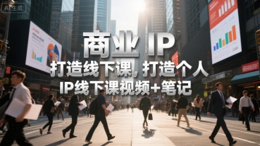 商业IP打造线下课，打造个人 IP线下课视频+笔记搞副业-副业刚需-兼职-网赚搞副业网