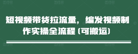 短视频带货拉流量，编发视频制作实操全流程(可搬运)搞副业-副业刚需-兼职-网赚搞副业网