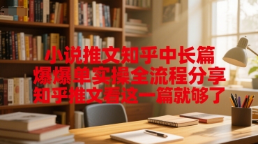 小说推文知乎中长篇爆单实操全流程分享，知乎推文看这一篇就够了搞副业-副业刚需-兼职-网赚搞副业网