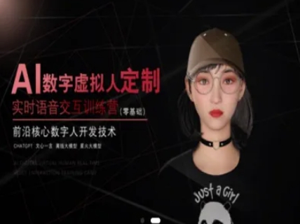 AI数字虚拟人定制，实时语音交互训练营(零基础)，前沿核心数字人开发技术搞副业-副业刚需-兼职-网赚搞副业网
