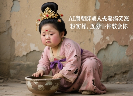 AI唐朝胖美人夫妻搞笑涨粉实操，五分钟教会你搞副业-副业刚需-兼职-网赚搞副业网