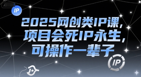 2025网创类IP课，项目会死IP永生，可操作一辈子搞副业-副业刚需-兼职-网赚搞副业网
