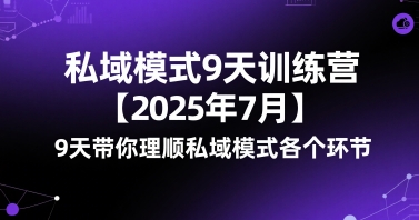 私域模式9天训练营【2025年7月】​9天带你理顺私域模式各个环节搞副业-副业刚需-兼职-网赚搞副业网