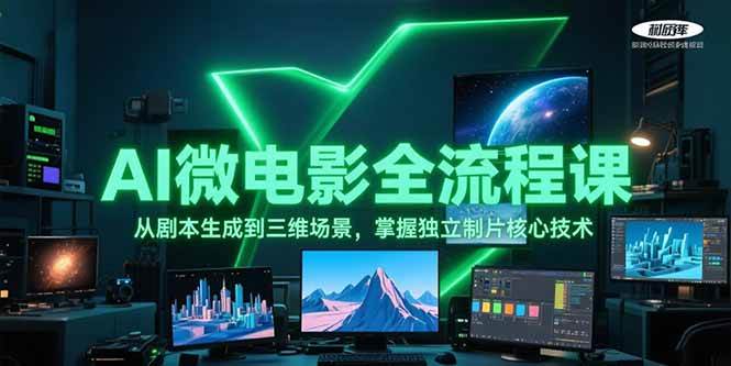 AI微电影全流程课，从剧本生成到三维场景，掌握独立制片核心技术搞副业-副业刚需-兼职-网赚搞副业网