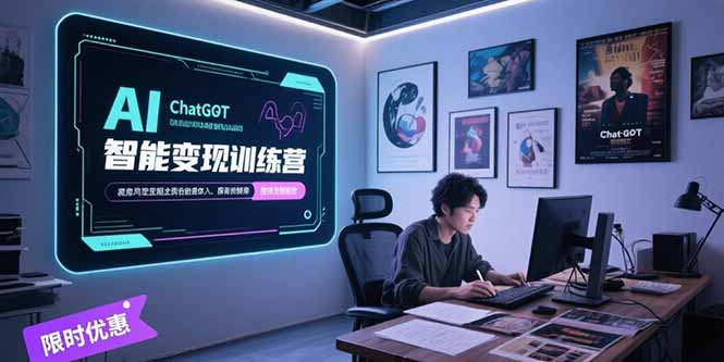 AI智能变现训练营，ChatGPT写作变现，电影解说制作，图文带货方法论搞副业-副业刚需-兼职-网赚搞副业网