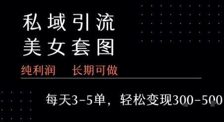 私域卖套图每天3-5单   每单利润99-2张+搞副业-副业刚需-兼职-网赚搞副业网