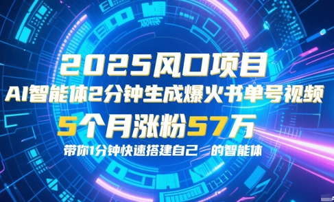 AI智能体2分钟一键生成爆火书单号原创视频，5个月涨粉57w，带你零代码1分钟搭建智能体搞副业-副业刚需-兼职-网赚搞副业网