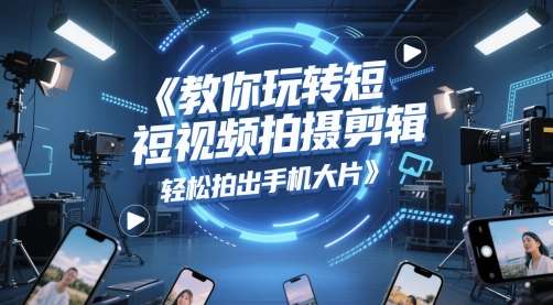 教你玩转短视频拍摄剪辑，轻松拍出手机大片搞副业-副业刚需-兼职-网赚搞副业网