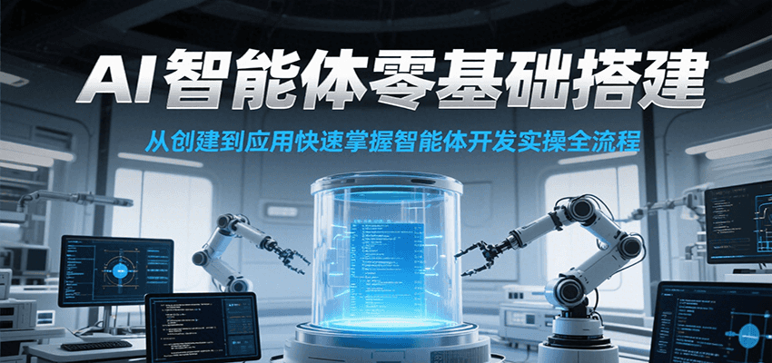 AI智能体零基础搭建实操课，从创建到应用快速掌握智能体开发全流程！搞副业-副业刚需-兼职-网赚搞副业网