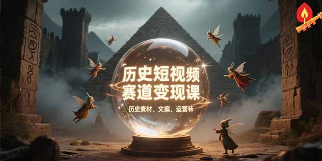 历史短视频赛道变现课，百集素材库应用，文案剪辑技巧，账号运营全案搞副业-副业刚需-兼职-网赚搞副业网