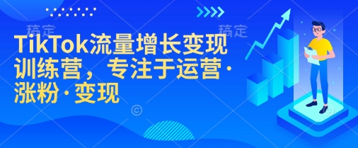 TikTok流量增长变现训练营，专注于运营·涨粉·变现搞副业-副业刚需-兼职-网赚搞副业网