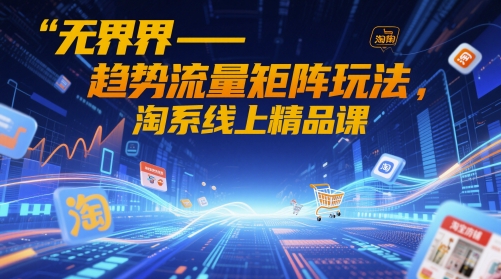 无界-趋势流量矩阵玩法，淘系线上精品课搞副业-副业刚需-兼职-网赚搞副业网
