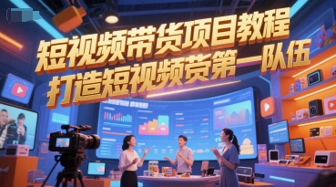 短视频带货项目教程，打造短视频带货第一队伍搞副业-副业刚需-兼职-网赚搞副业网