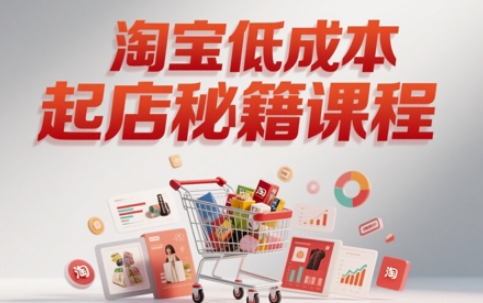淘宝低成本起店系统课，助你快速起店，实现弯道超车搞副业-副业刚需-兼职-网赚搞副业网