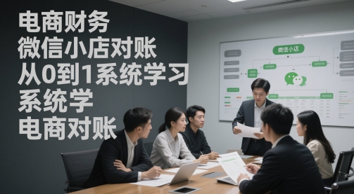 电商财务微信小店对账，从0到1系统学习电商对账搞副业-副业刚需-兼职-网赚搞副业网