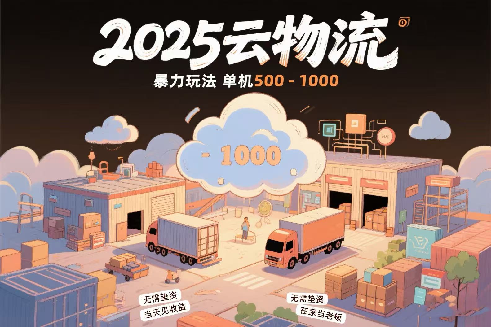 云物流赚差价，项目纯利润500~1000，无需垫资，当天到账。不需要有车，…搞副业-副业刚需-兼职-网赚搞副业网