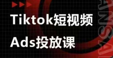 Ads视频投放课，tiktok短视频广告投放课搞副业-副业刚需-兼职-网赚搞副业网