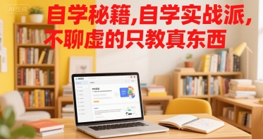 自学秘籍，自学实战派，不聊虚的只教真东西搞副业-副业刚需-兼职-网赚搞副业网