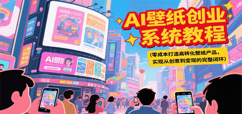 AI壁纸创业系统教程，零成本打造高转化壁纸产品，实现从创意到变现的完整闭环搞副业-副业刚需-兼职-网赚搞副业网