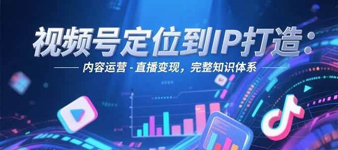 视频号定位到IP打造：账号搭建-内容运营-直播变现，完整知识体系搞副业-副业刚需-兼职-网赚搞副业网