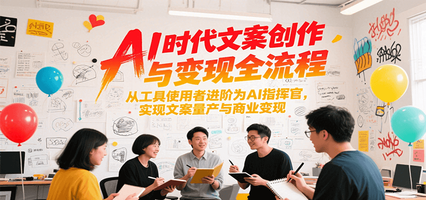 AI时代文案创作与变现全流程，从工具使用者进阶为AI指挥官，实现文案量产与商业变现搞副业-副业刚需-兼职-网赚搞副业网