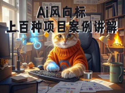 Ai风向标-附100种项目案例玩法-0基础小白到大神ai视频商业应用教学搞副业-副业刚需-兼职-网赚搞副业网