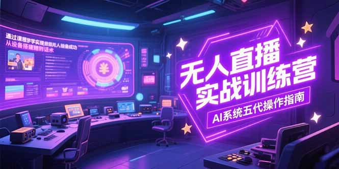 无人直播实操训练营，从设备搭建到话术，AI系统五代操作指南(7月更新搞副业-副业刚需-兼职-网赚搞副业网
