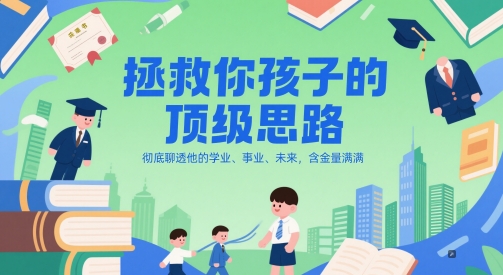 付费文章：拯救你孩子的顶级思路，彻底聊透他的学业、事业、未来，含金量满满搞副业-副业刚需-兼职-网赚搞副业网