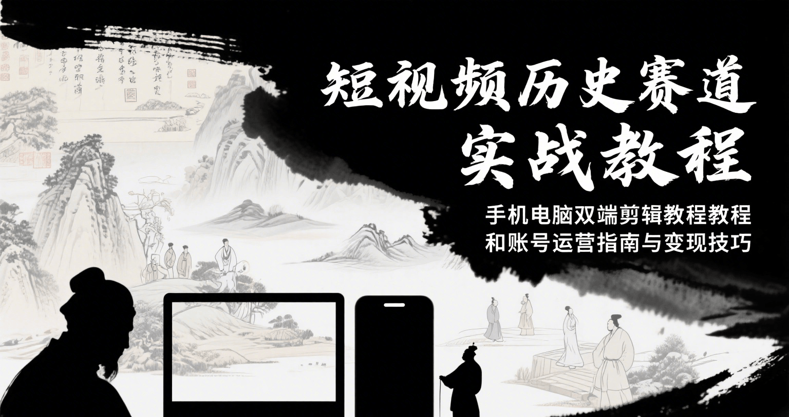 短视频历史赛道实战教程，手机电脑双端剪辑教程和账号运营指南与变现技巧搞副业-副业刚需-兼职-网赚搞副业网