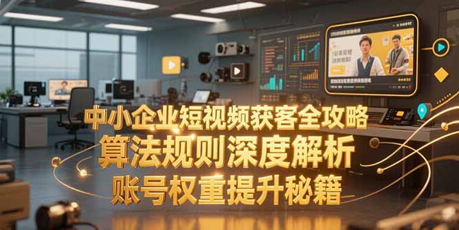 中小企业短视频获客全攻略，算法规则深度解析，账号权重提升秘籍搞副业-副业刚需-兼职-网赚搞副业网
