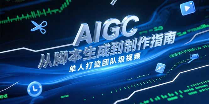AIGC视频制作指南，从脚本生成到剪辑全流程，单人打造团队级视频搞副业-副业刚需-兼职-网赚搞副业网