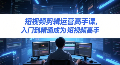 短视频剪辑运营高手课，入门到精通成为短视频高手搞副业-副业刚需-兼职-网赚搞副业网
