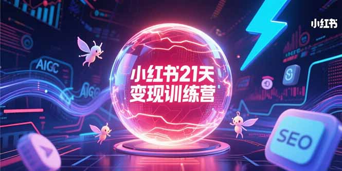 小红书21天变现训练营，AIGC工具高效应用，SEO优化核心技巧搞副业-副业刚需-兼职-网赚搞副业网